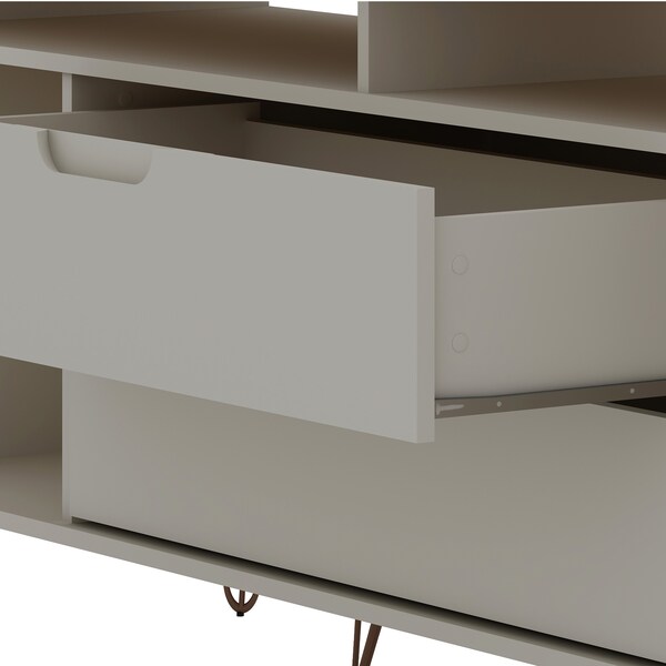 Manhattan Comfort Rockefeller 62.99 TV Stand, Off White - 130GMC3