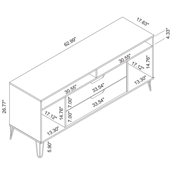 Manhattan Comfort Rockefeller 62.99 TV Stand, Off White - 130GMC3
