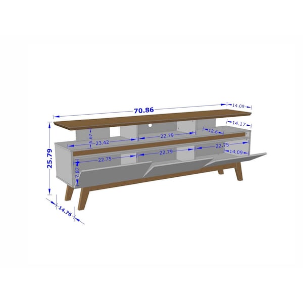 Manhattan Comfort Yonkers 70.86 TV Stand, White - 234BMC6