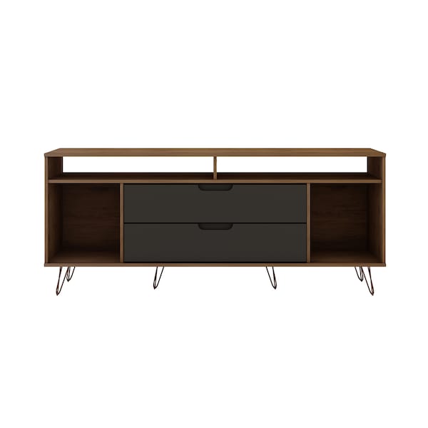 Manhattan Comfort Rockefeller 62.99 TV Stand, Nature and Textured Grey - 130GMC7
