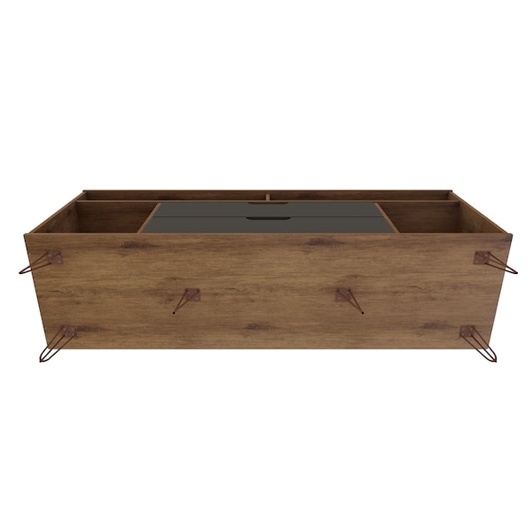 Manhattan Comfort Rockefeller 62.99 TV Stand, Nature and Textured Grey - 130GMC7