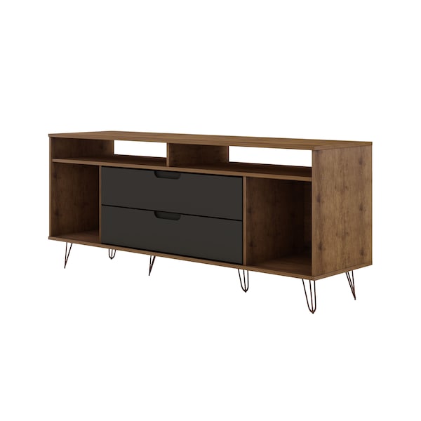 Manhattan Comfort Rockefeller 62.99 TV Stand, Nature and Textured Grey - 130GMC7