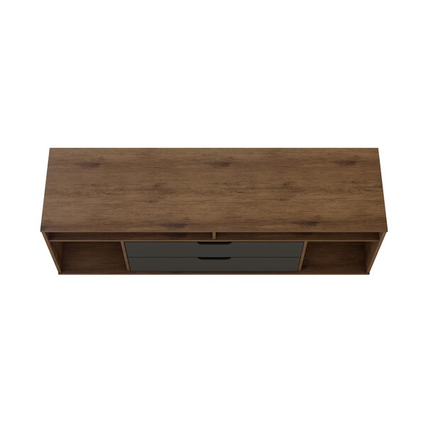 Manhattan Comfort Rockefeller 62.99 TV Stand, Nature and Textured Grey - 130GMC7