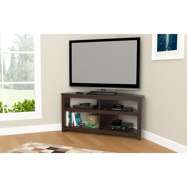 Inval Corner TV Stand 50 in. W Espresso Fits TVs Up to 60 in. with Cable Management - MTV-13519