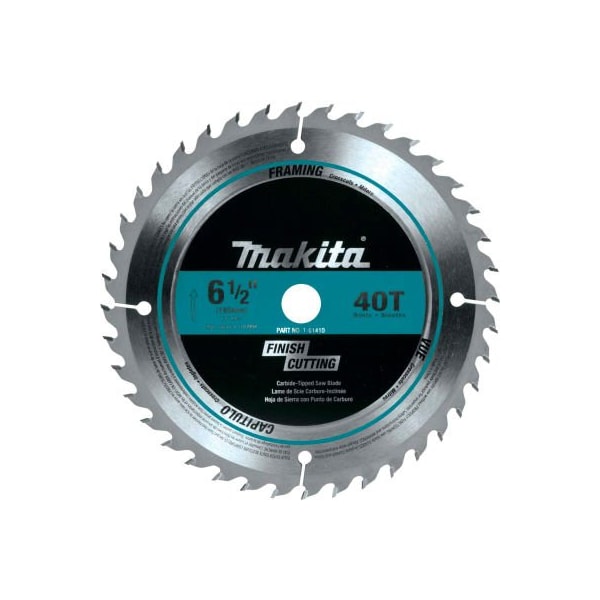 Makita Makita Carbide-Tipped Circular Saw Blade, Fine Crosscutting, 6-1/2inDia, 40 TPI - T-01410