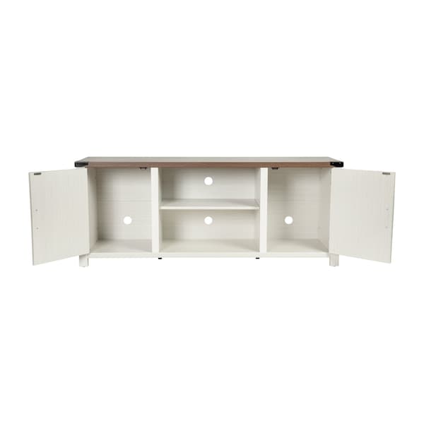 Flash Furniture White 59" Barn Door TV Stand Fits up to 65" TV's - GC-MBLK67-WH-GG