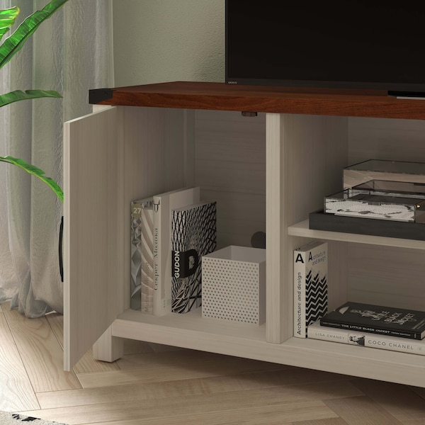 Flash Furniture White 59" Barn Door TV Stand Fits up to 65" TV's - GC-MBLK67-WH-GG