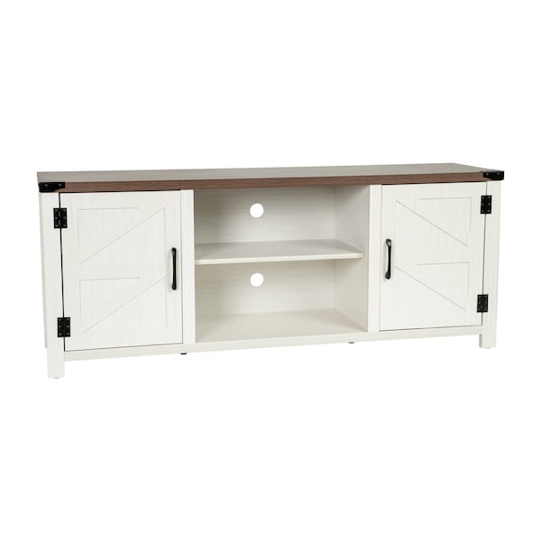 Flash Furniture White 59" Barn Door TV Stand Fits up to 65" TV's - GC-MBLK67-WH-GG