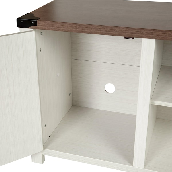 Flash Furniture White 59" Barn Door TV Stand Fits up to 65" TV's - GC-MBLK67-WH-GG
