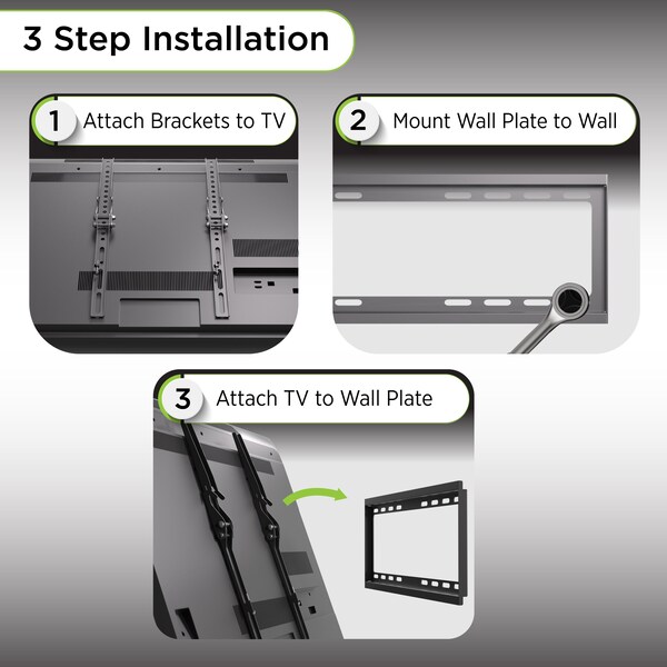 Promounts Tilt TV Wall Mount Kit for TVs 32 in. - 60 in. Up to 80 lbs - MTMK