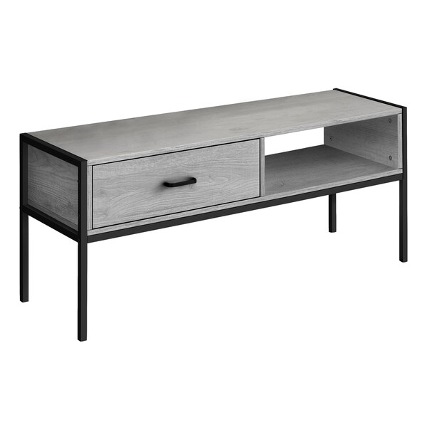 Monarch Specialties Tv Stand, 48 Inch, Console, Storage Drawer, Living Room, Bedroom, Laminate, Grey - I 2875