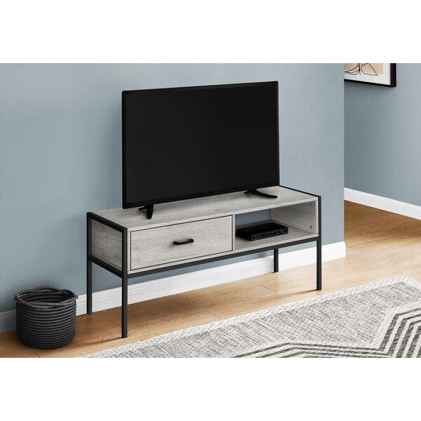 Monarch Specialties Tv Stand, 48 Inch, Console, Storage Drawer, Living Room, Bedroom, Laminate, Grey - I 2875