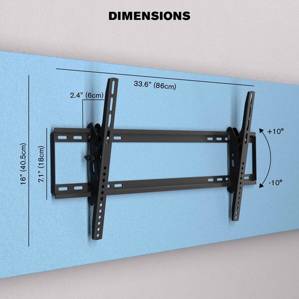 Promounts Tilt Open Plate TV Wall Mount for TVs 50 in. - 90 in. Up to 132 lbs - PMT84