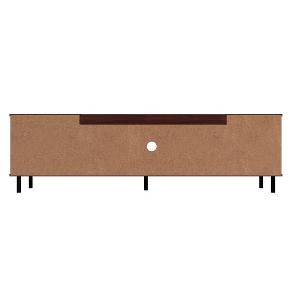 Manhattan Comfort Mosholu 66.93 TV Stand, White and Nut Brown - 304AMC227