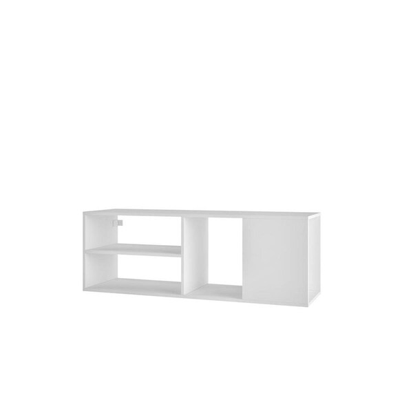 Designed To Furnish Minetta 46 in. Floating TV Stand with 4 Shelves, White - DE2616208
