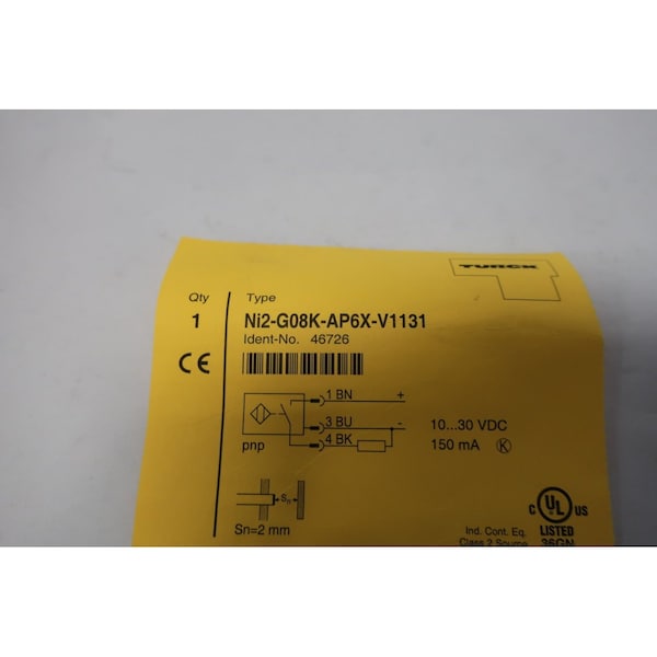 Sensor de proximidad Turck SN-2MM 10-30V-DC - NI2-G08K-AP6X-V1131