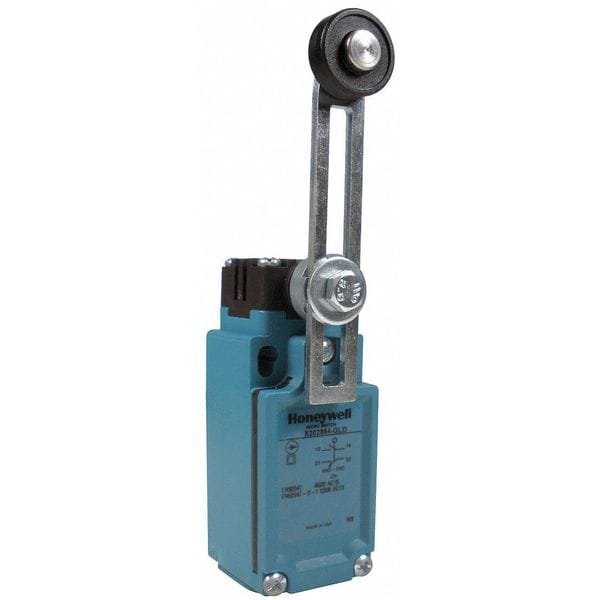 Interruptor de límite Honeywell, palanca de rodillo, rotativo, 1NC/1NO, 10A @ 600V AC, Ubicación del actuador: Lateral - GLDA01A2A