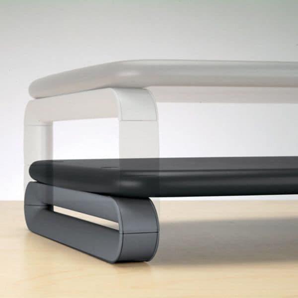 Kensington Plastic Monitor Stand, 80 lb. Capacity, Black/Gray - K60089