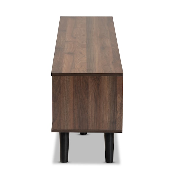 Baxton Studio Clapton Modern and Contemporary Multi-Tone Grey and Walnut Brown Finished Wood TV Stand - 179-11225-ZORO