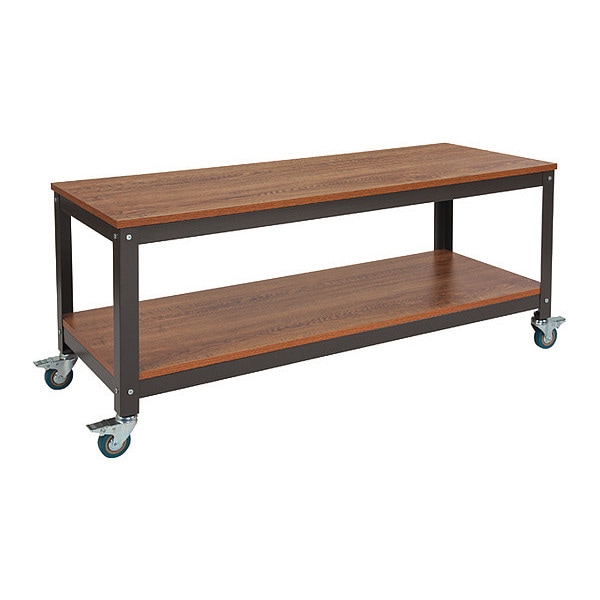 Flash Furniture TV Stand With Casters, Livingston Brown - NAN-JN-2522TR-GG