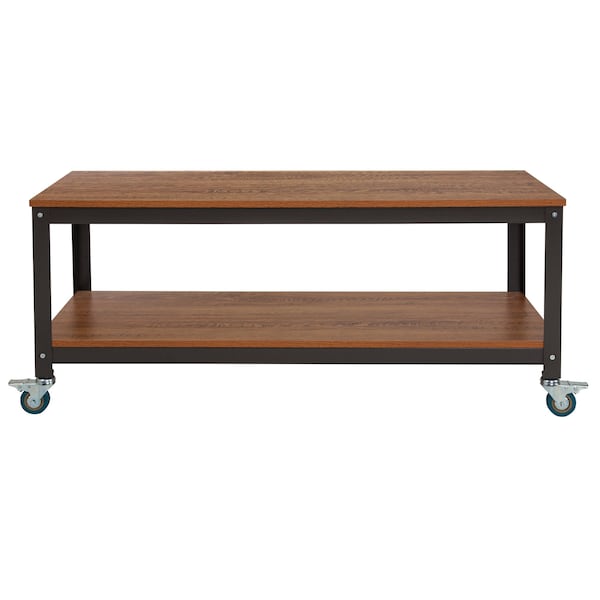 Flash Furniture TV Stand With Casters, Livingston Brown - NAN-JN-2522TR-GG
