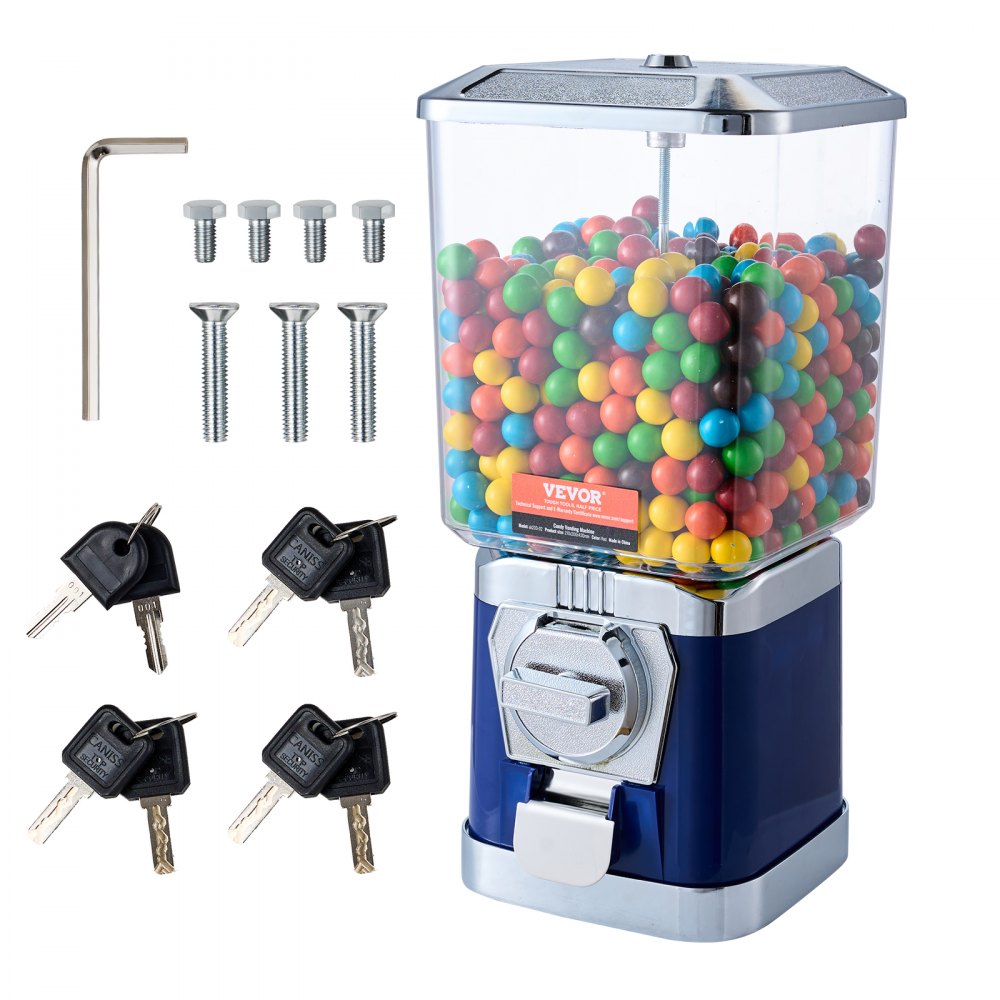 VEVOR 17"H Gumball Machine Vending Coin Bank Vintage Candy Dispenser PC Bule - TSTGFMJ1FX1744F07V0