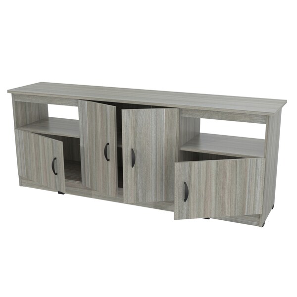 Inval TV Stand 63 in. W Smoke Oak Fits TVs Up to 60 in. with Storage Doors - MTV-16819