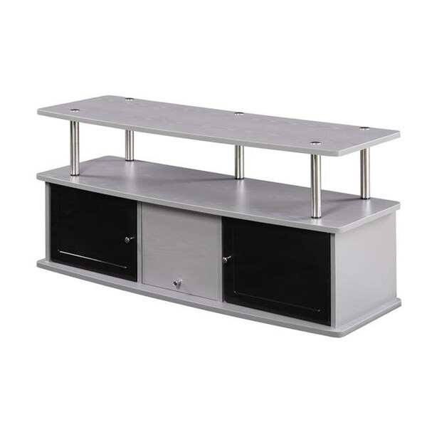 Designs2Go Designs2Go 151202GY TV Stand with 3 Cabinets; Gray - 47.25 x 15.75 x 20.5 in. - 151202GY