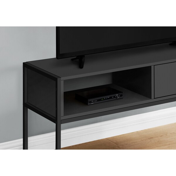 Monarch Specialties Tv Stand, 48 Inch, Console, Storage Drawer, Living Room, Bedroom, Laminate, Black - I 2874