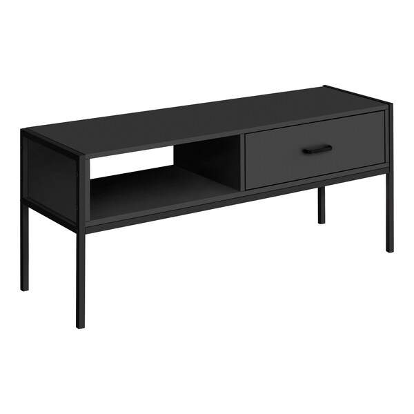 Monarch Specialties Tv Stand, 48 Inch, Console, Storage Drawer, Living Room, Bedroom, Laminate, Black - I 2874