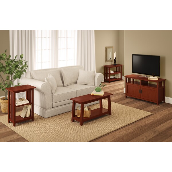 Alaterre Furniture Classic Mission Style TV Stand, Cherry, 42" W - AMIA1060