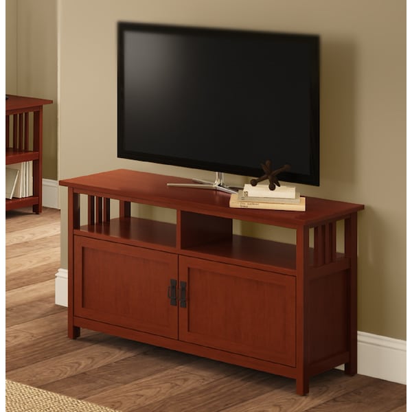 Alaterre Furniture Classic Mission Style TV Stand, Cherry, 42" W - AMIA1060