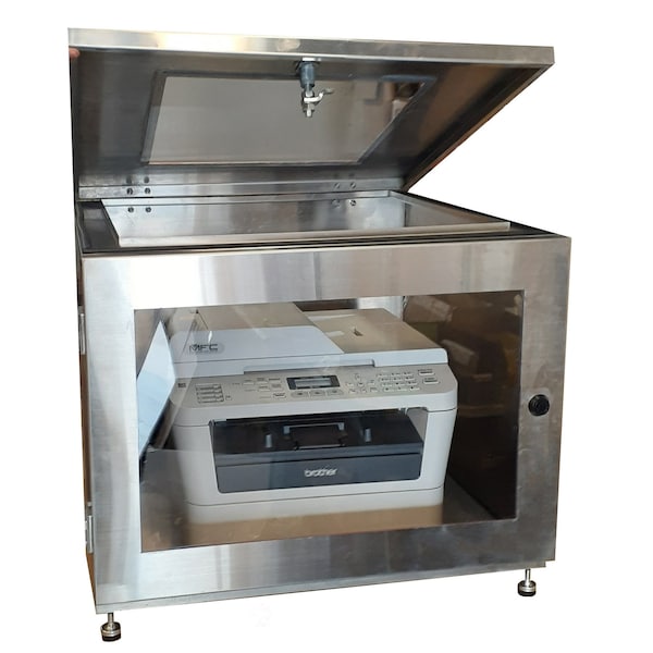 Pc Enclosures Dual-Door Printer Enclosure - Stainless Steel, NEMA 4X - PRINTER QUBE STAINLESS STEEL