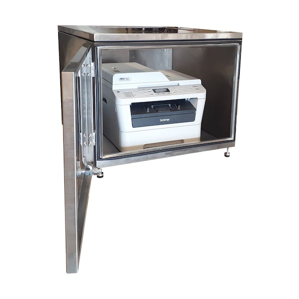 Pc Enclosures Dual-Door Printer Enclosure - Stainless Steel, NEMA 4X - PRINTER QUBE STAINLESS STEEL