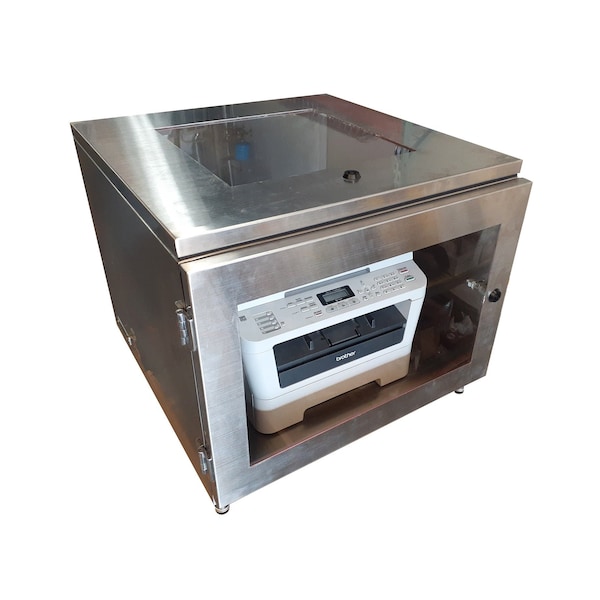 Pc Enclosures Dual-Door Printer Enclosure - Stainless Steel, NEMA 4X - PRINTER QUBE STAINLESS STEEL