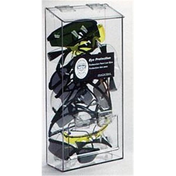 Rack Em Racks RackEm Racks 5145 20-Pair Visitor Safety Glasses Dispenser with Lid and Door - Clear Plastic - 5145