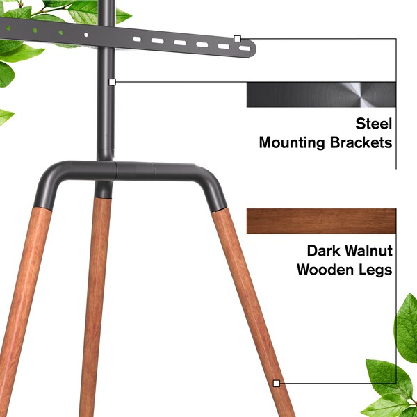 Promounts Artistic Wooden Easel TV Stand with Mount for TVs 47 in. - 72 in. Up to 99 lbs - AFMSS6404-02