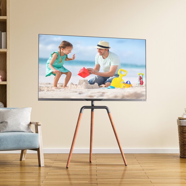 Promounts Artistic Wooden Easel TV Stand with Mount for TVs 47 in. - 72 in. Up to 99 lbs - AFMSS6404-02