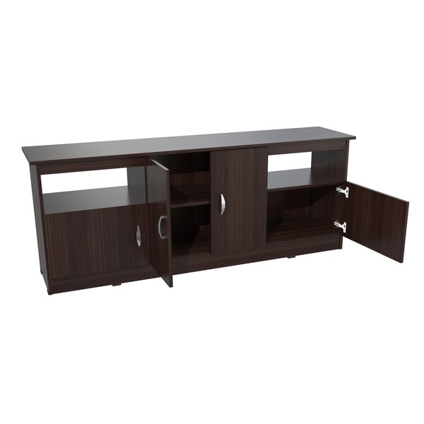 Inval TV Stand 63 in. W Espresso Fits TVs Up to 60 in. with Storage Doors - MTV-6719