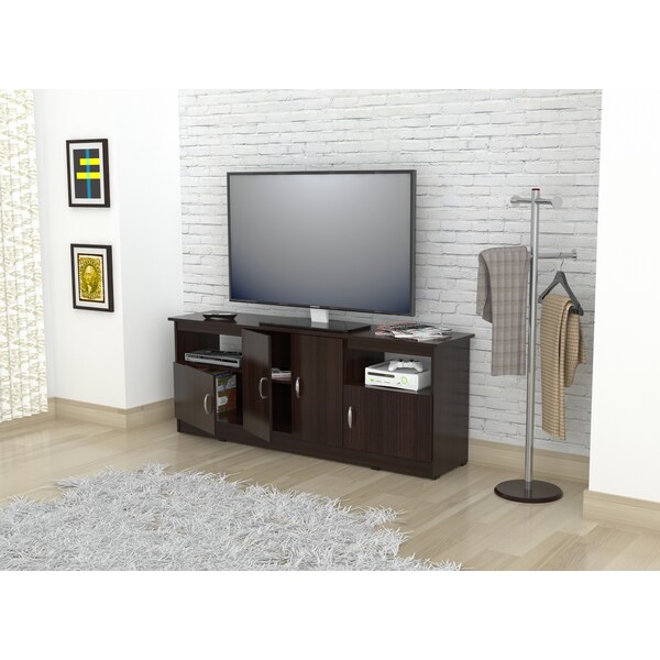 Inval TV Stand 63 in. W Espresso Fits TVs Up to 60 in. with Storage Doors - MTV-6719