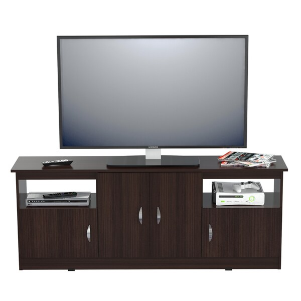 Inval TV Stand 63 in. W Espresso Fits TVs Up to 60 in. with Storage Doors - MTV-6719