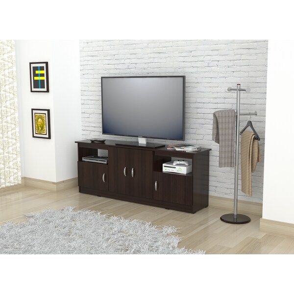 Inval TV Stand 63 in. W Espresso Fits TVs Up to 60 in. with Storage Doors - MTV-6719