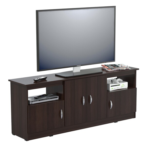 Inval TV Stand 63 in. W Espresso Fits TVs Up to 60 in. with Storage Doors - MTV-6719
