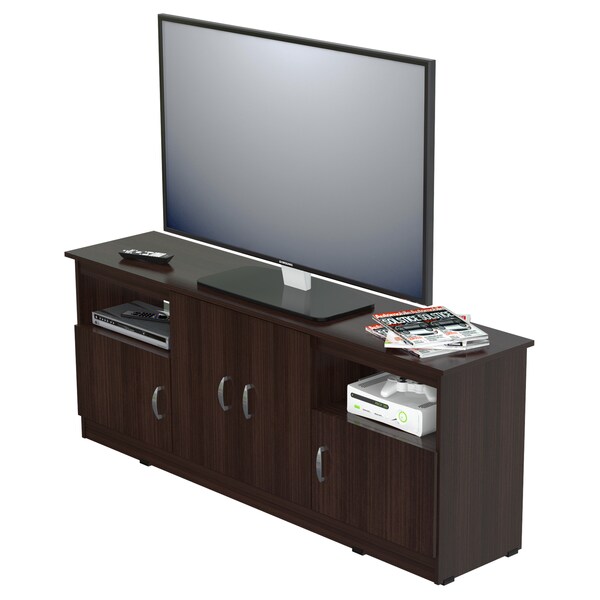 Inval TV Stand 63 in. W Espresso Fits TVs Up to 60 in. with Storage Doors - MTV-6719