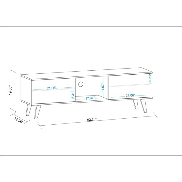 Manhattan Comfort Doyers 62.20 TV Stand, Nut Brown - 175AMC174