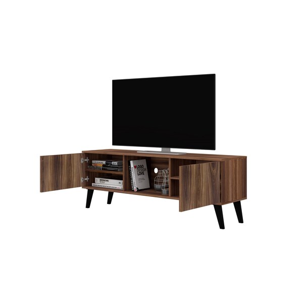 Manhattan Comfort Doyers 62.20 TV Stand, Nut Brown - 175AMC174
