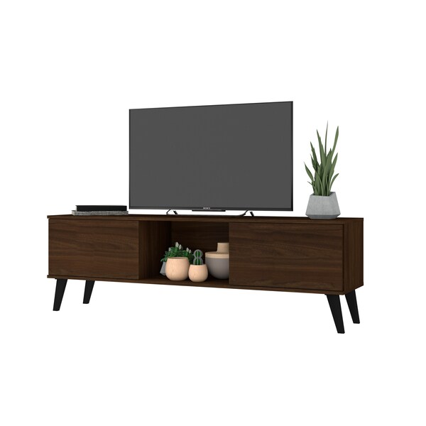 Manhattan Comfort Doyers 62.20 TV Stand, Nut Brown - 175AMC174