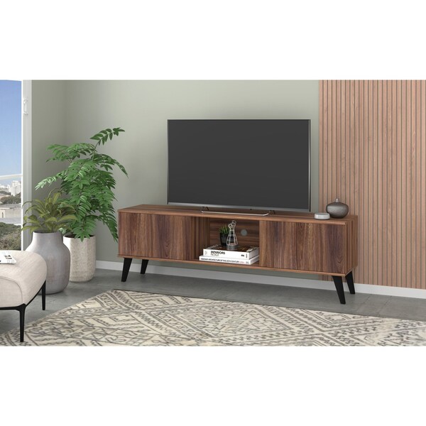 Manhattan Comfort Doyers 62.20 TV Stand, Nut Brown - 175AMC174