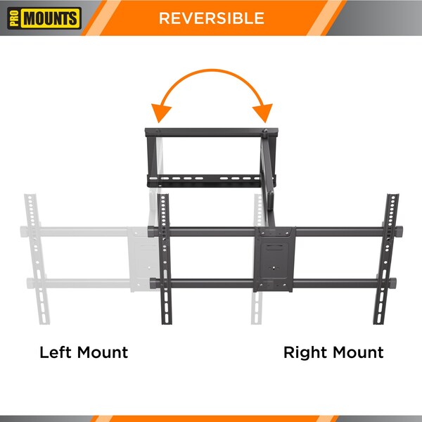 Promounts Full Motion Outdoor TV Wall Mount for TVs 32 in. - 75 in. Up to 132 lbs - POMA6401