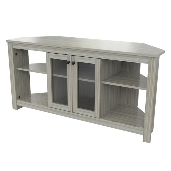 Inval Corner TV Stand 50 in. W Washed Oak Fits TVs Up to 60 in. with Adjustable Shelves - MTV-20019
